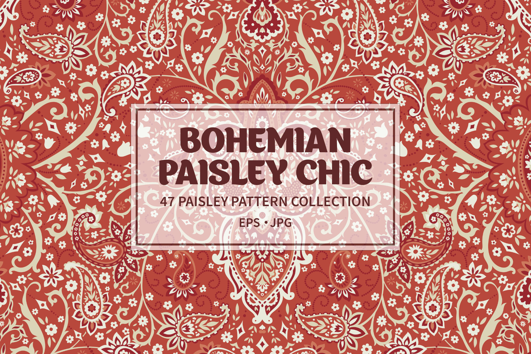 Bohemian Paisley Chic Pattern Set