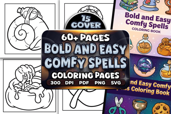 Bold Easy Comfy Spells Coloring Pages