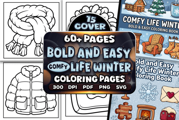 Bold and Easy Comfy Life Winter Coloring