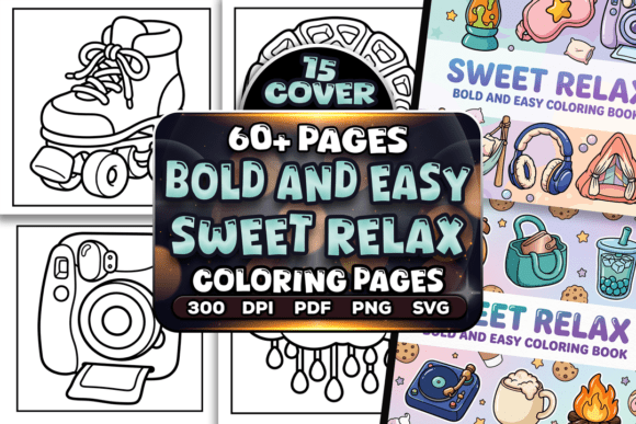 Bold and Easy Sweet Relax Coloring Pages