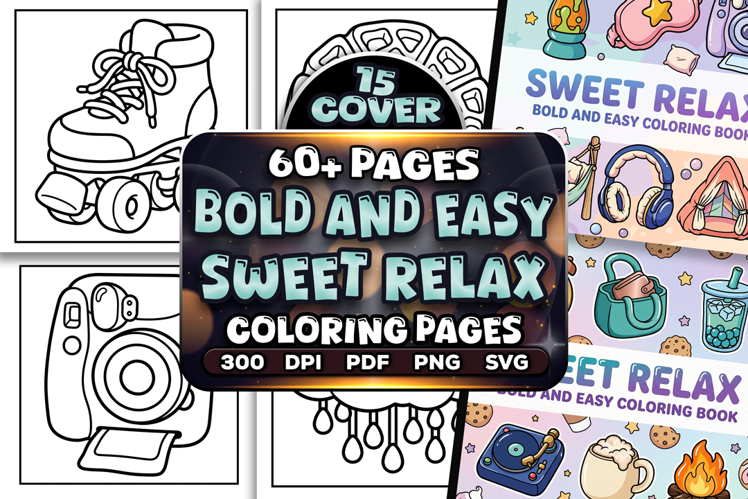 Bold and Easy Sweet Relax Coloring Pages