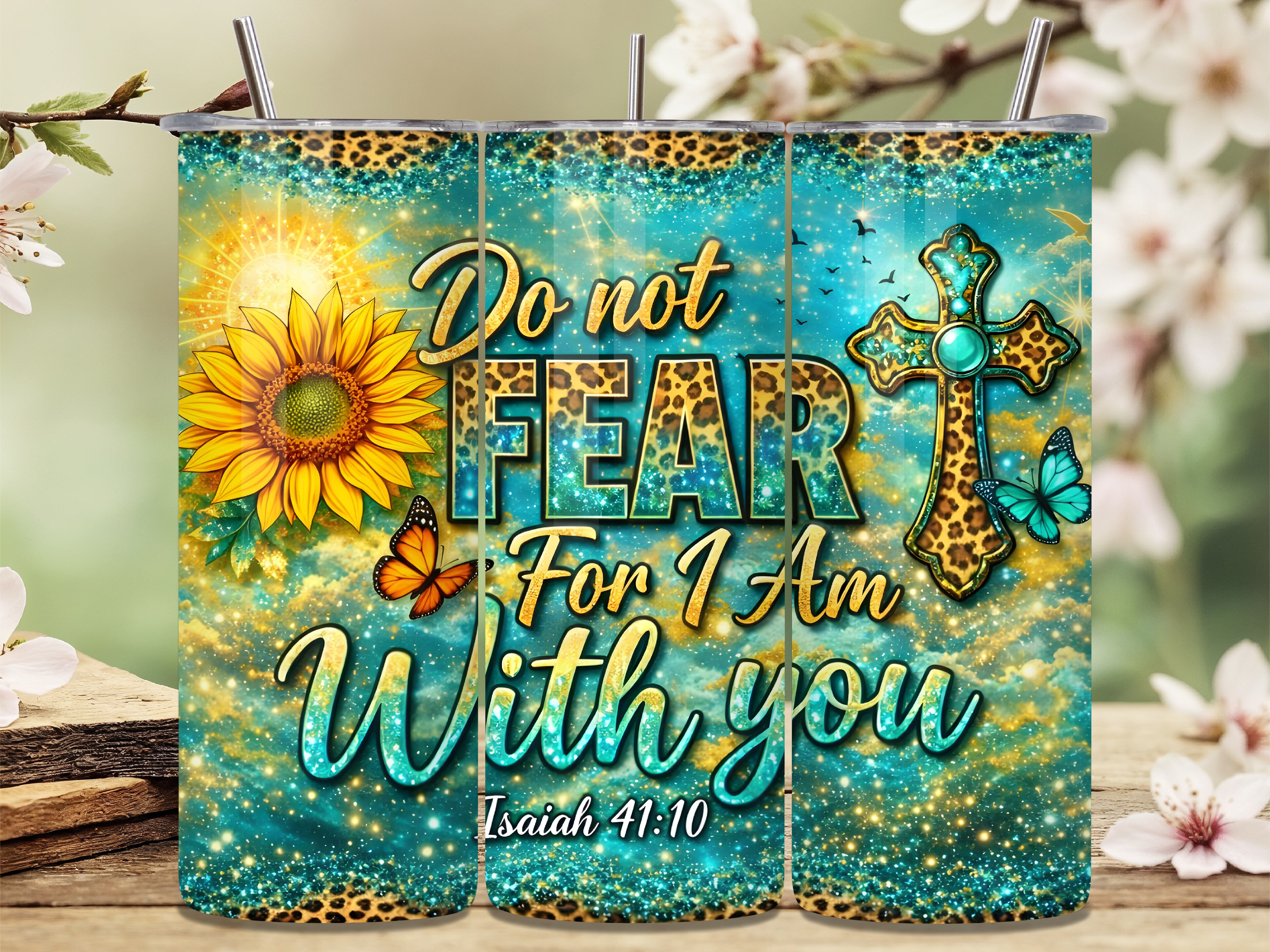 Christian Scripture Bible Cross Tumbler