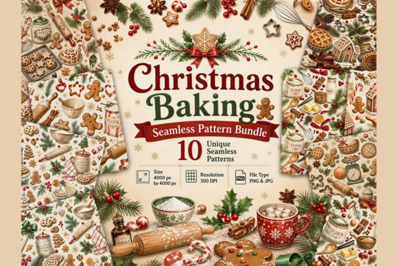 Christmas Baking Seamless Pattern Bundle