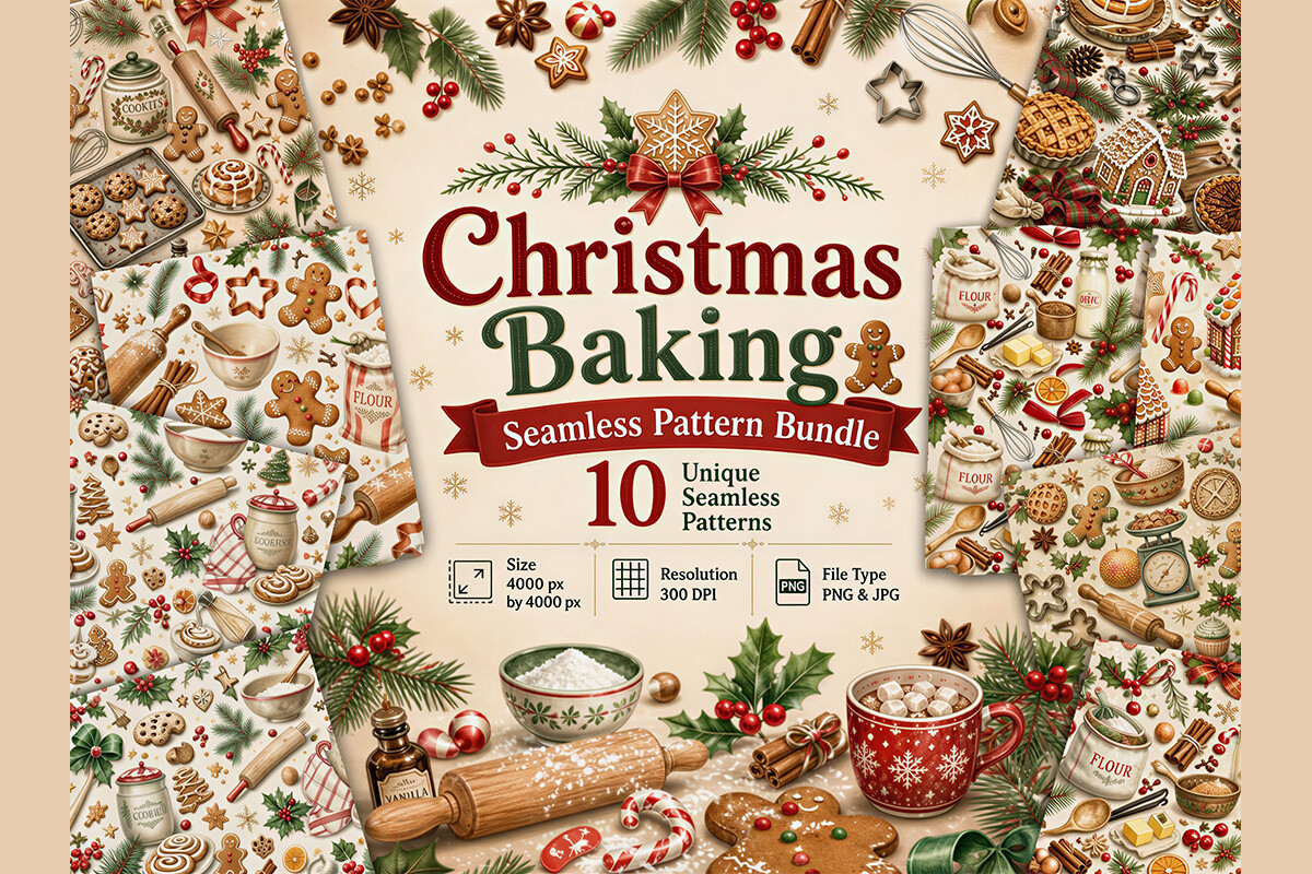 Christmas Baking Seamless Pattern Bundle