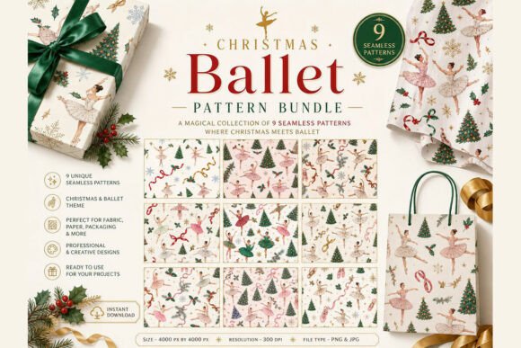 Christmas Ballet Pattern Bundle