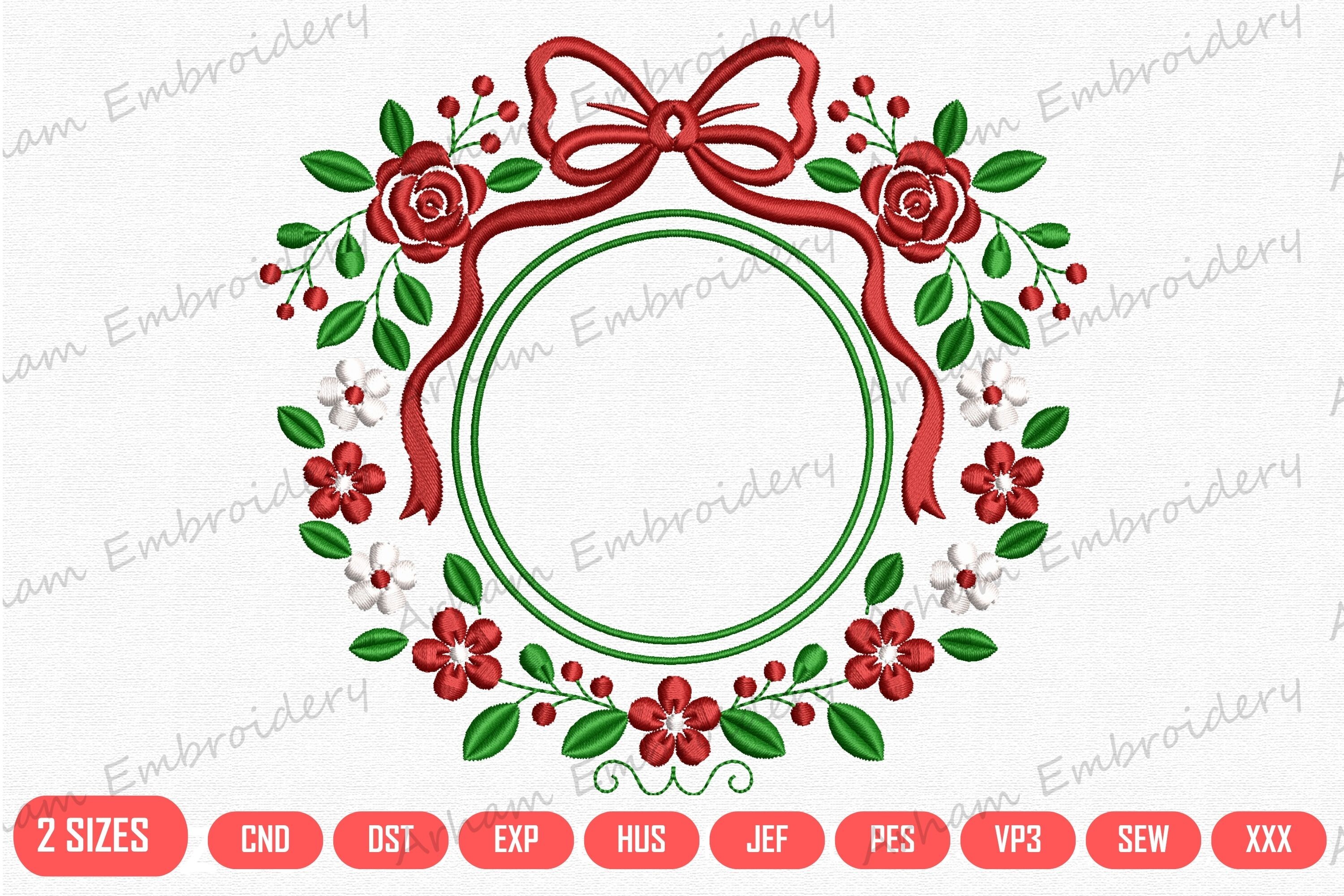 Christmas Floral Bow Wreath - photo 1