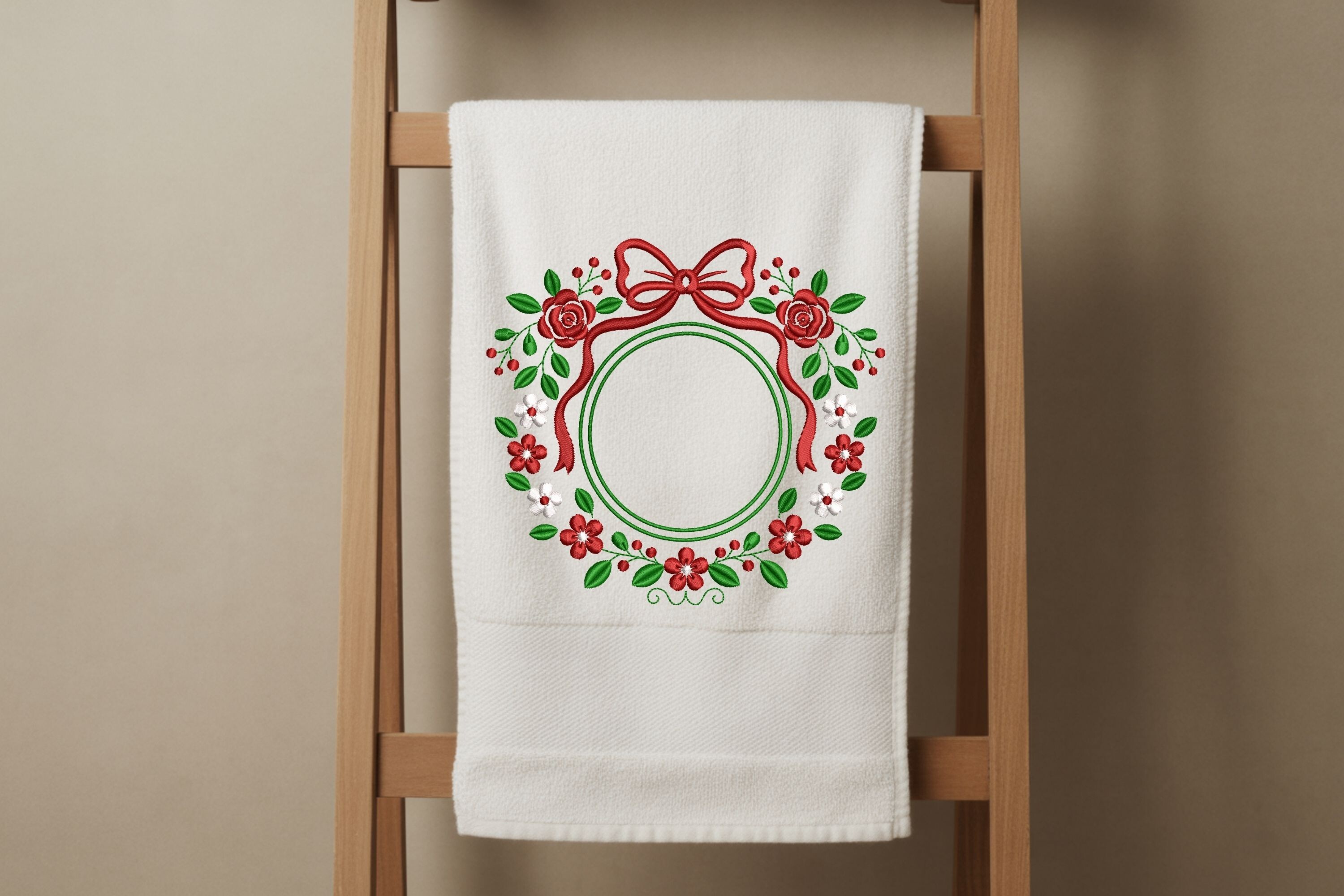 Christmas Floral Bow Wreath - photo 5