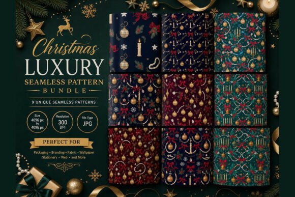 Christmas Luxury Seamless Pattern Bundle