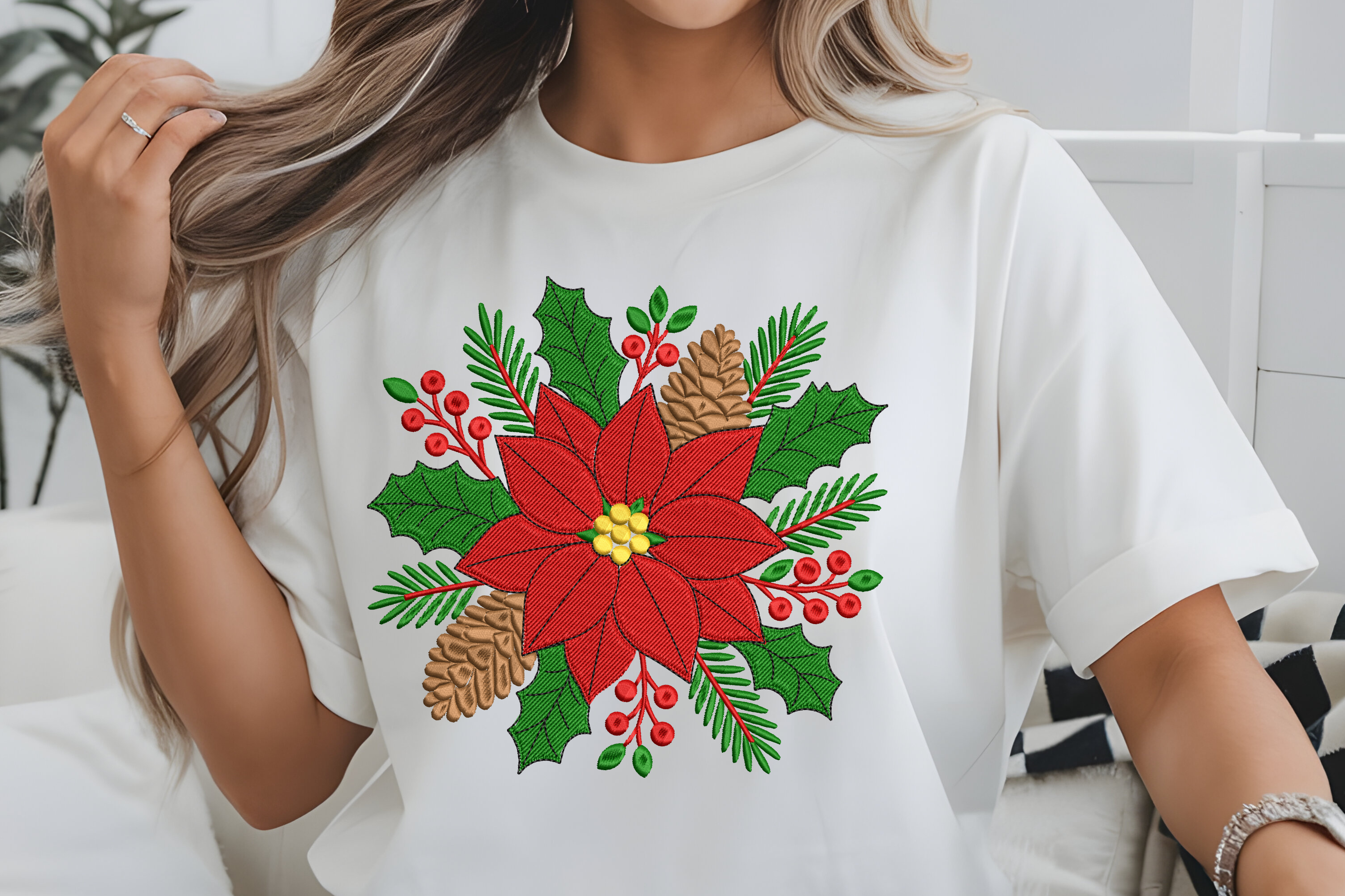 Christmas Poinsettia Pinecone - photo 2