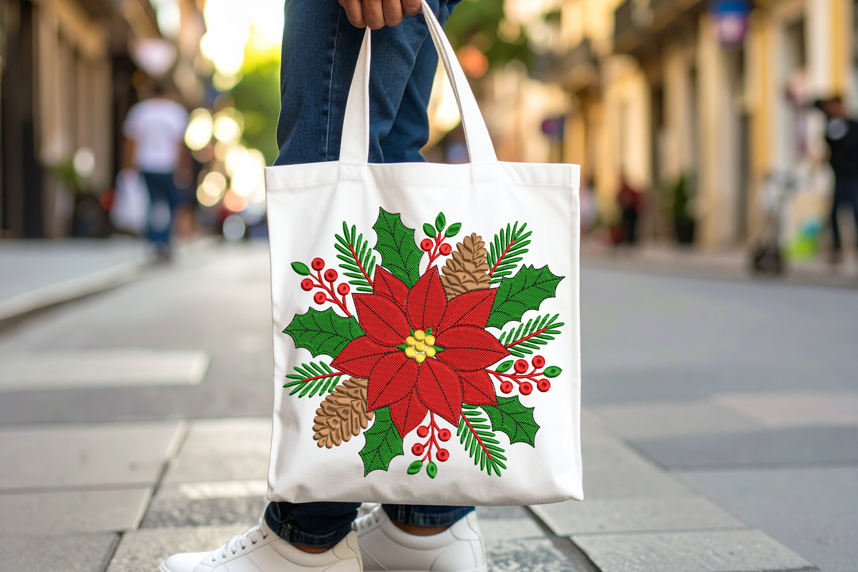 Christmas Poinsettia Pinecone - photo 3