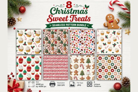 Christmas Sweet Treats Seamless Pattern