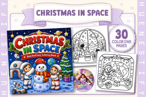 Christmas in Space Coloring Book