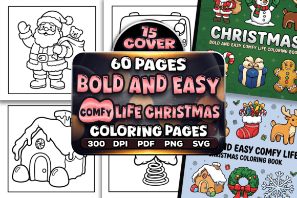 Comfy Life Christmas Coloring Pages