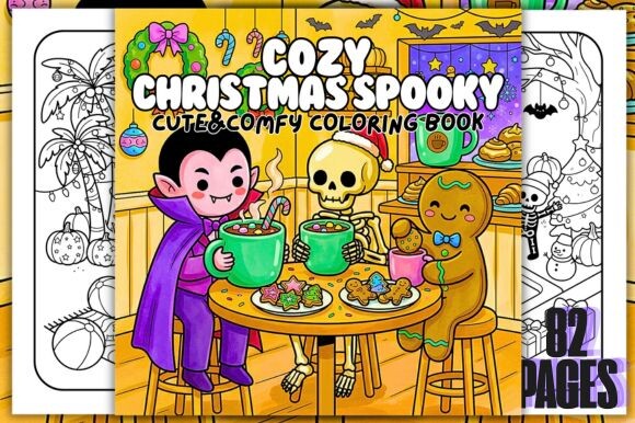 Cozy Christmas Spooky Coloring Book