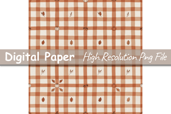 Cozy Fall Gingham Digital Paper,Pattern