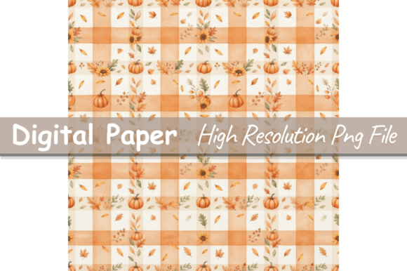Cozy Fall Gingham Digital Paper,Pattern