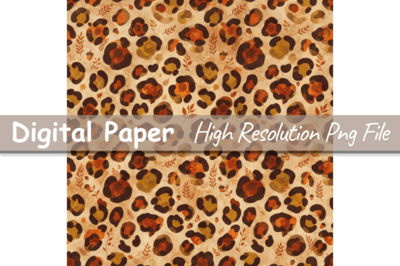 Cozy Fall Leopard Print Digital Paper,Pa
