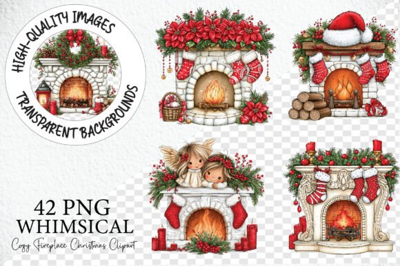 Cozy Fireplace Christmas Png Clipart Graphics