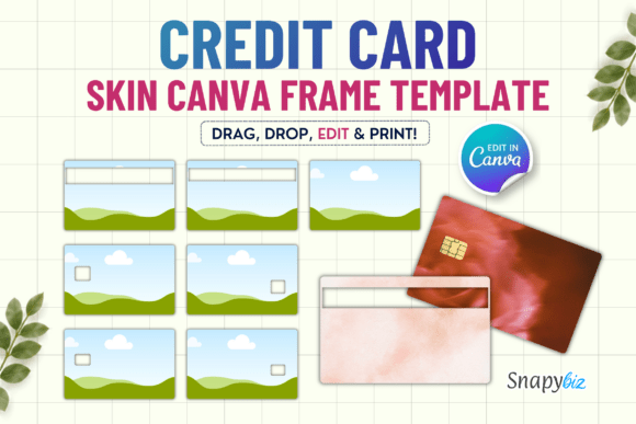 Credit Card Skin Canva Editable Template