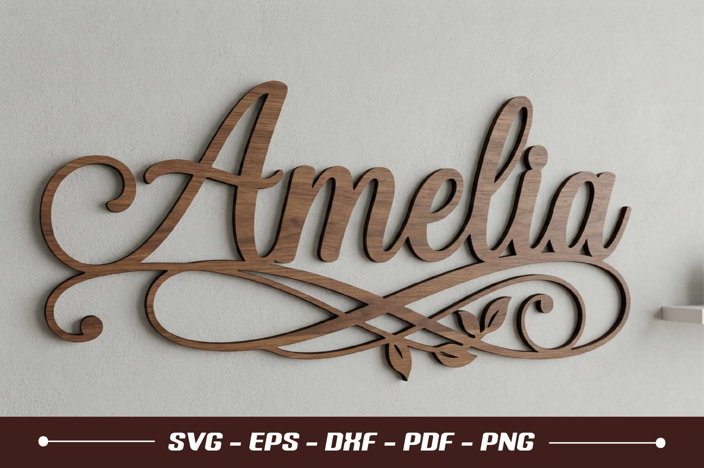 Svg Lettering Custom Name Flourish Sign Laser Cut Svg · Creative Fabrica