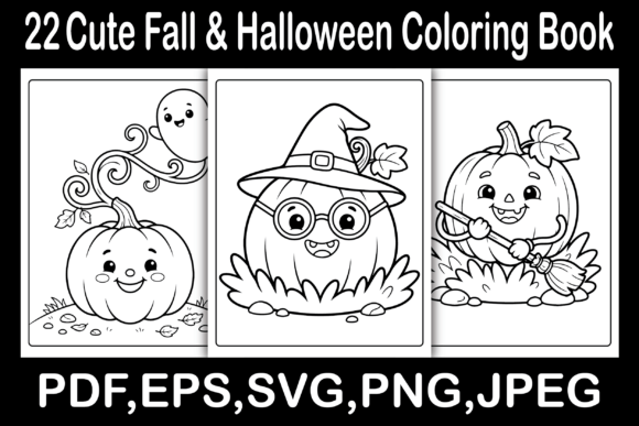 Cute Fall & Halloween Coloring Book