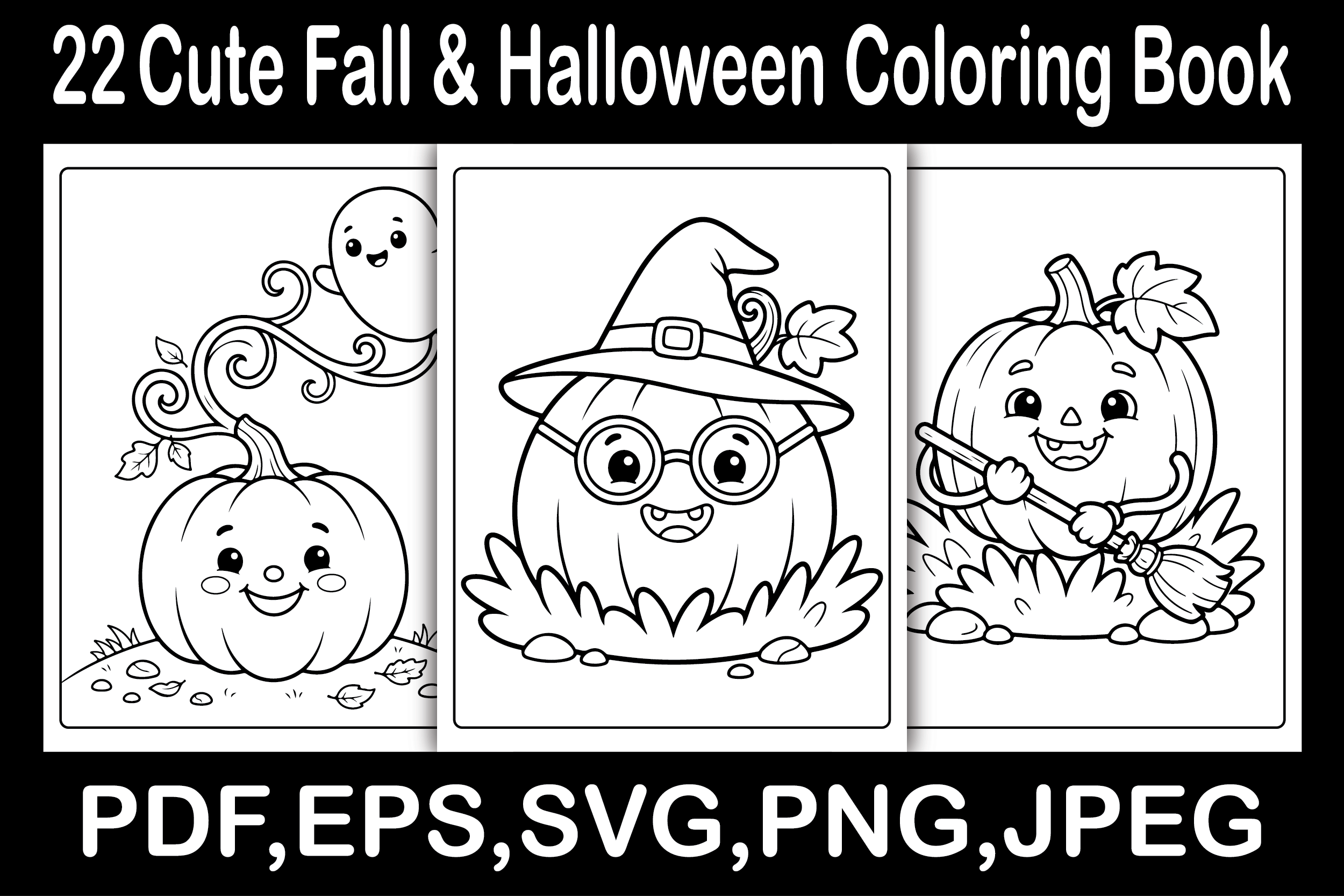 Cute Fall & Halloween Coloring Book