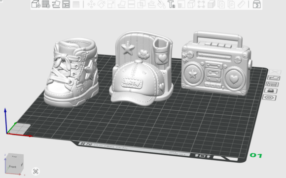 Retro Desk Organizer 3D Print Bundle - Sneaker, Cap & Boombox STL - Image 2