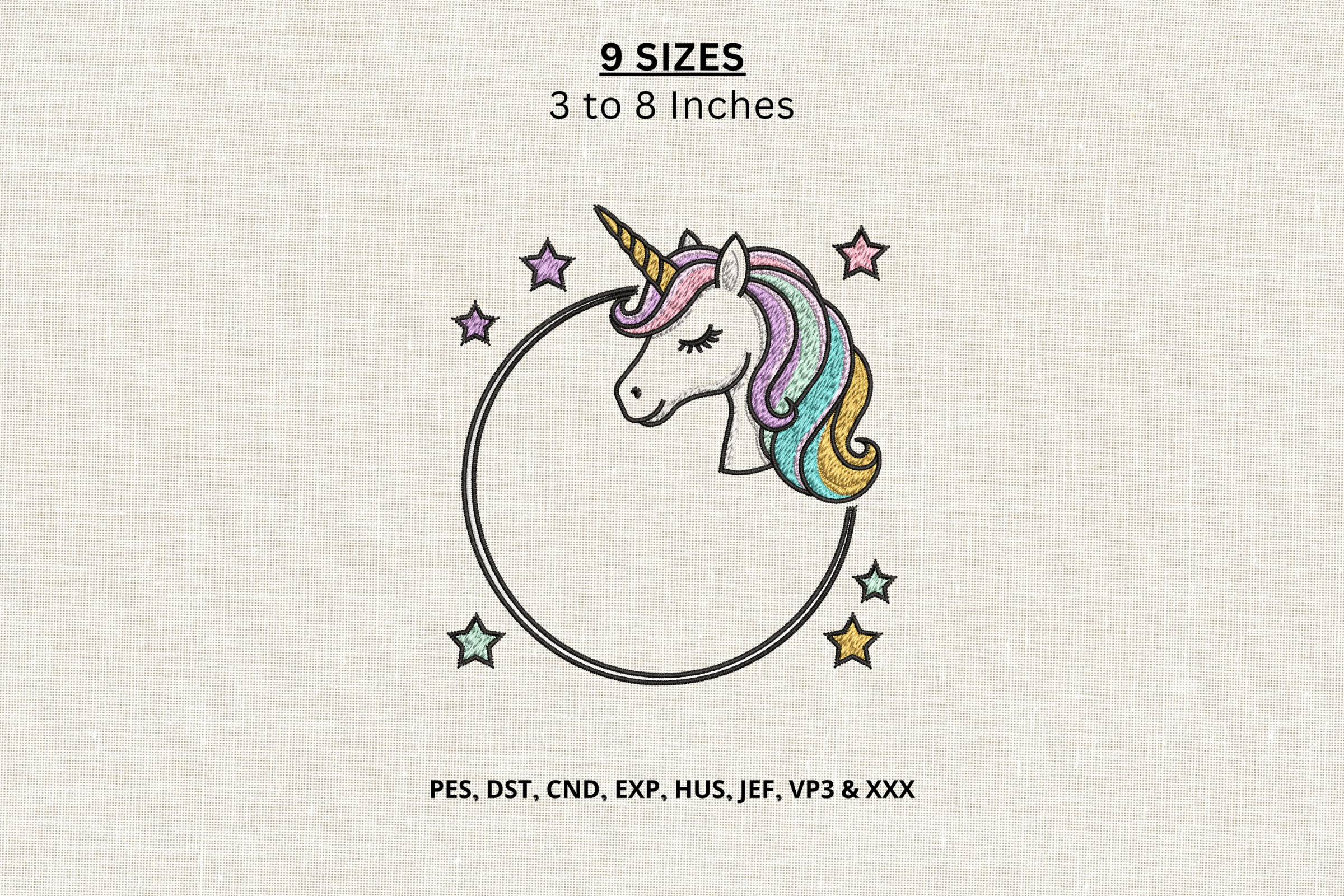 Cute Unicorn Machine Embroidery Design
