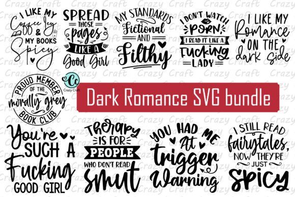 Dark Romance SVG Bundle, Spicy Book Svg