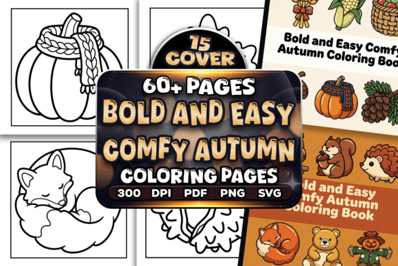 Easy Comfy Autumn Coloring Pages