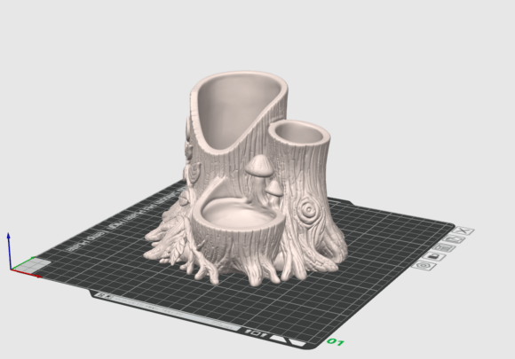 Enchanted Forest Root Organizer STL - 3D Printable Tree Stump Jewelry & Trinket Holder - Image 2