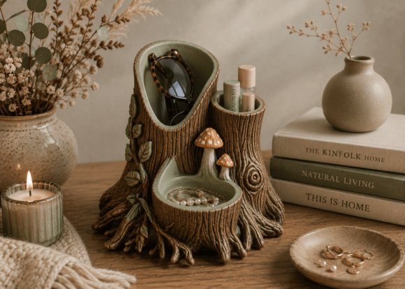 Enchanted Forest Root Organizer STL - 3D Printable Tree Stump Jewelry & Trinket Holder - Image 4