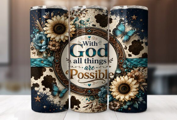 Floral Christian Faith 20oz Tumbler Wrap