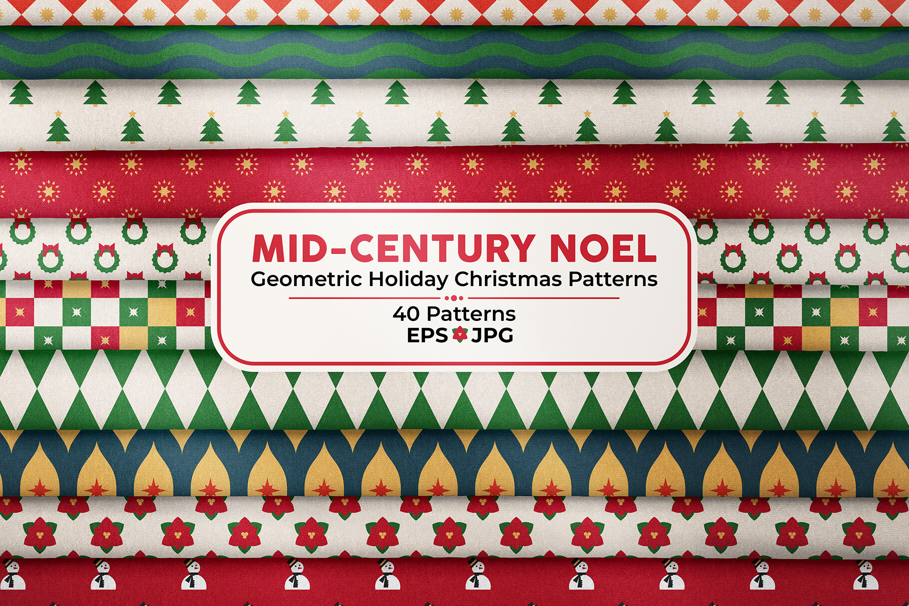Geometric Holiday Christmas Patterns