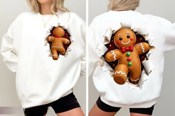 Gingerbread Man Front & Back Christmas