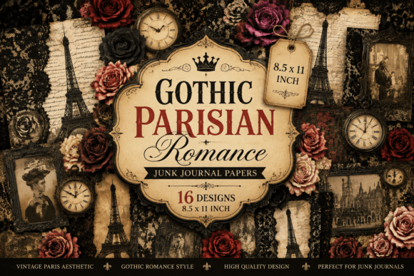 Gothic Parisian Romance Junk Journal