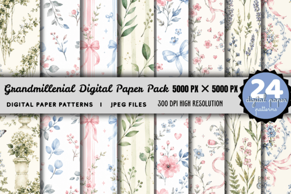 Grandmillennial Floral Paper Pack Design