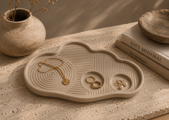 Japandi Trinket Dish STL – Organic 3D Printed Jewelry Tray & Vanity Organizer - Image 4