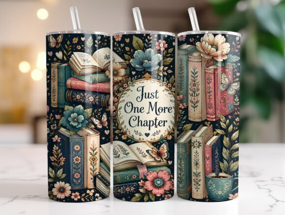 Just One More Chapter Book Tumbler Wrap