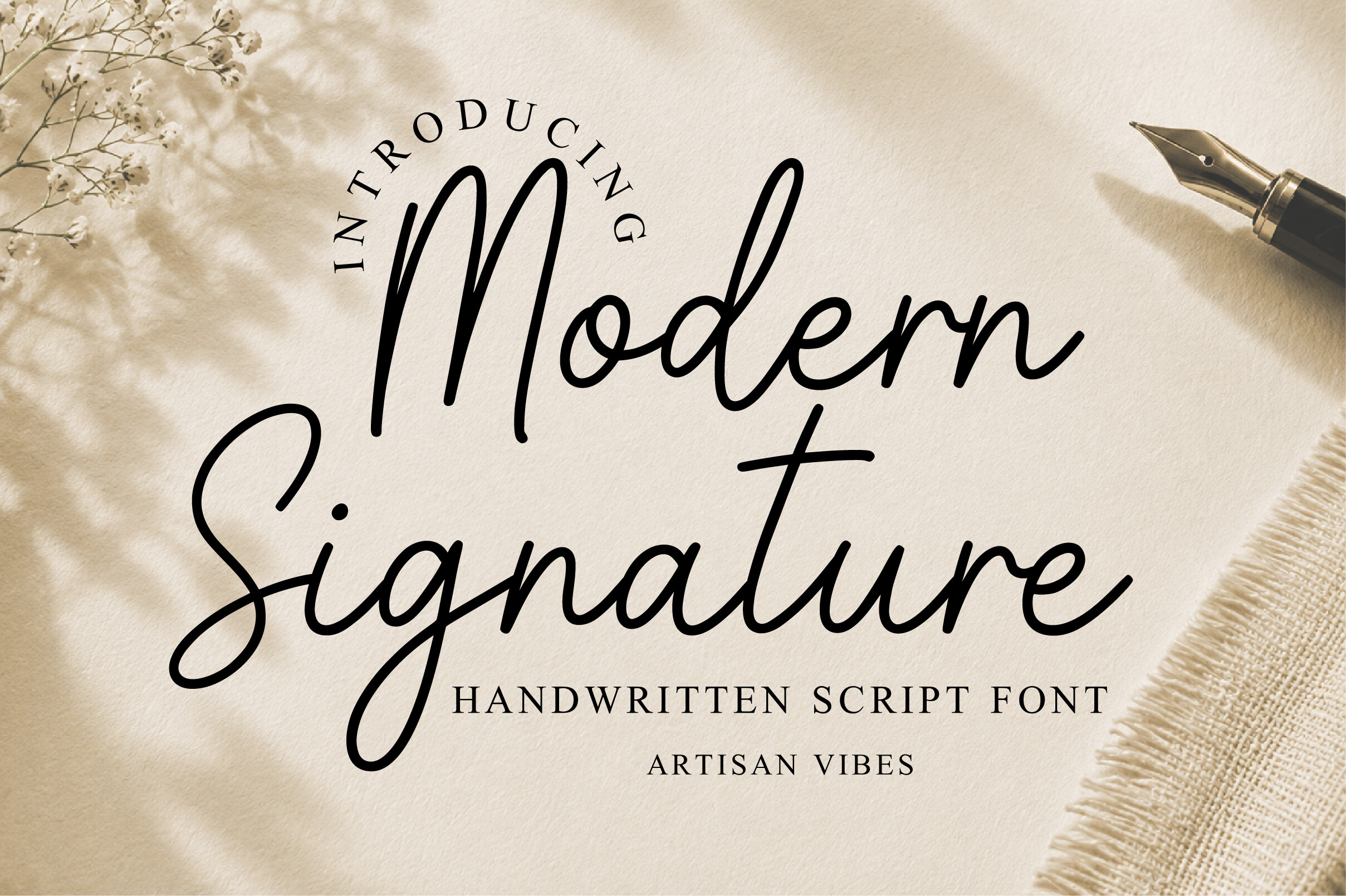 Modern Signature Font preview, signature style font for sender names