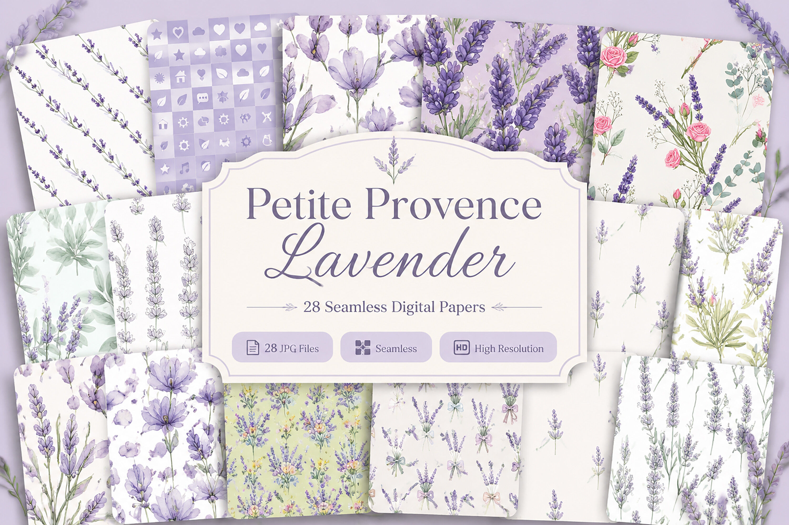 Petite Provence Lavender Digital Paper