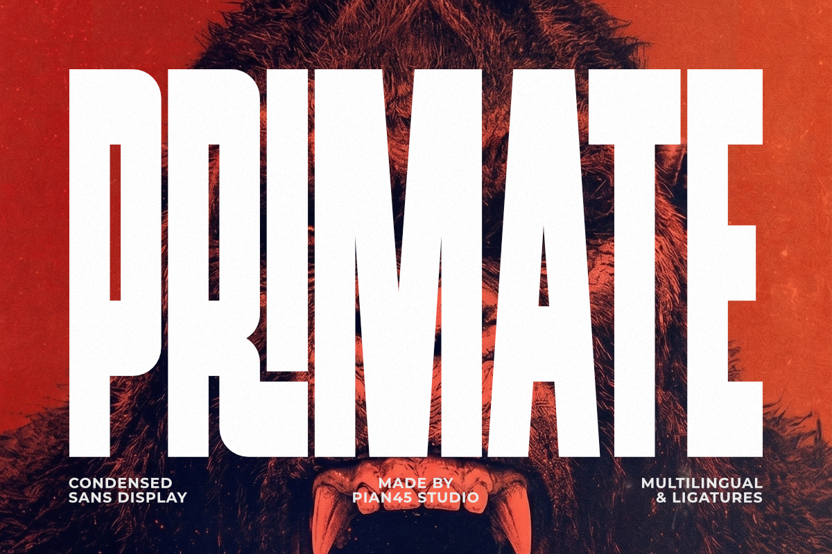 Primate preview: condensed sans-serif poster typeface