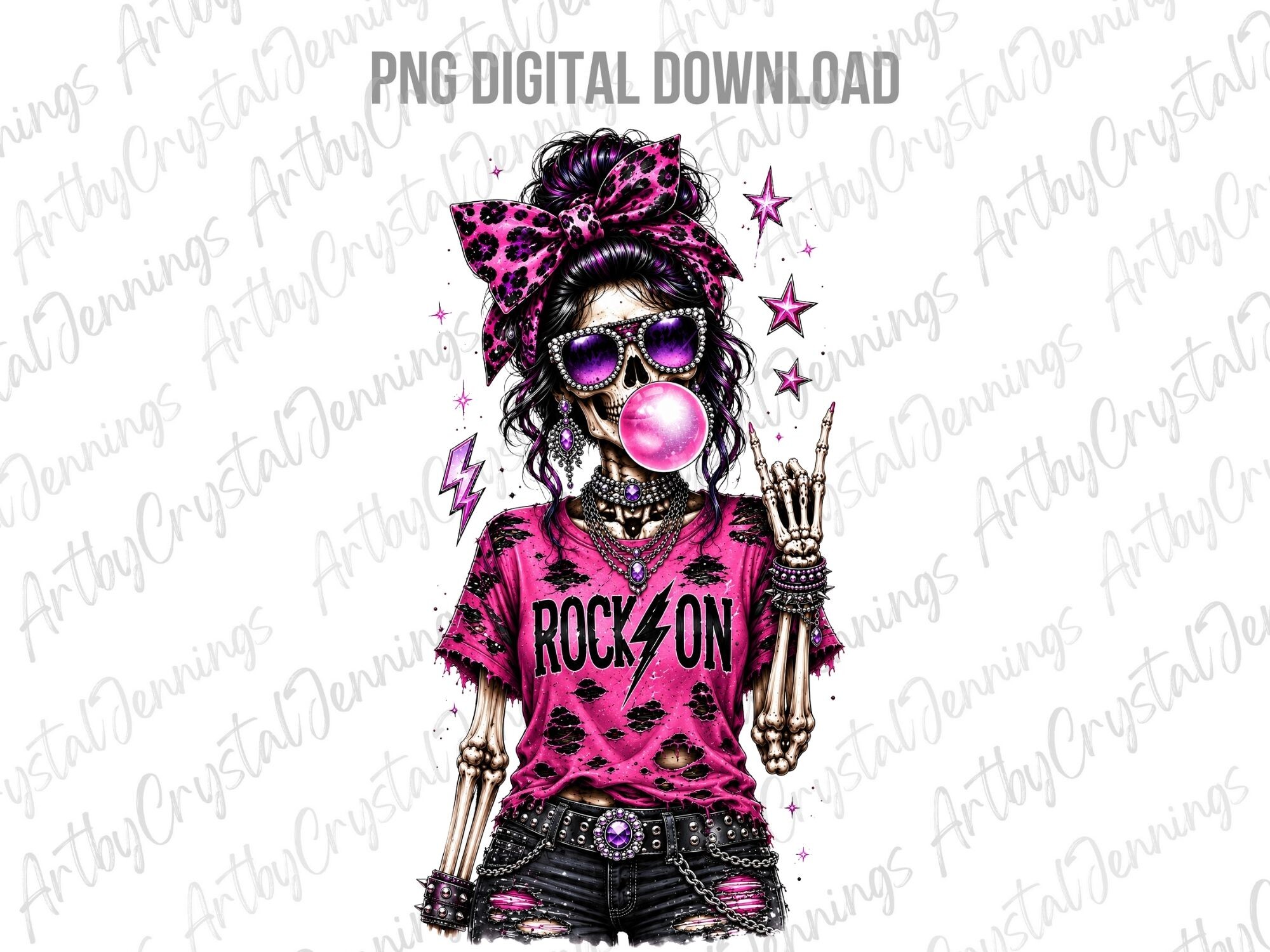 Rock Star Skull Bubble Gum PNG