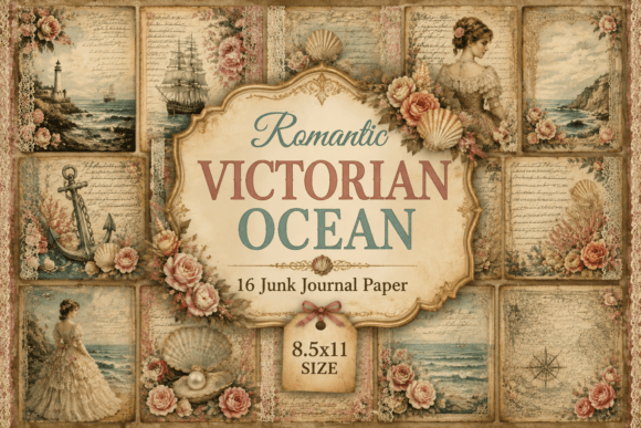 Romantic Victorian Ocean Junk Journal