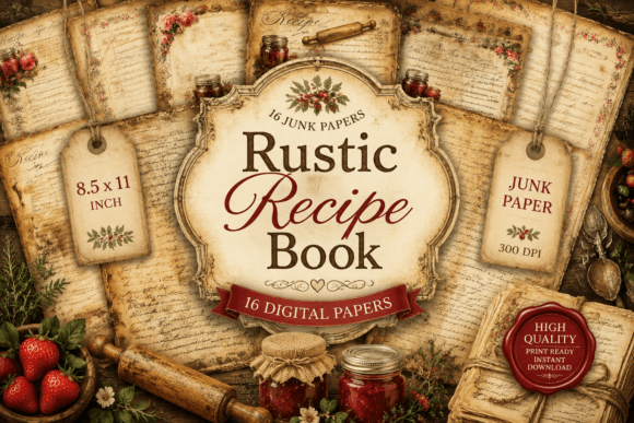 Rustic Recipe Book Junk Journal