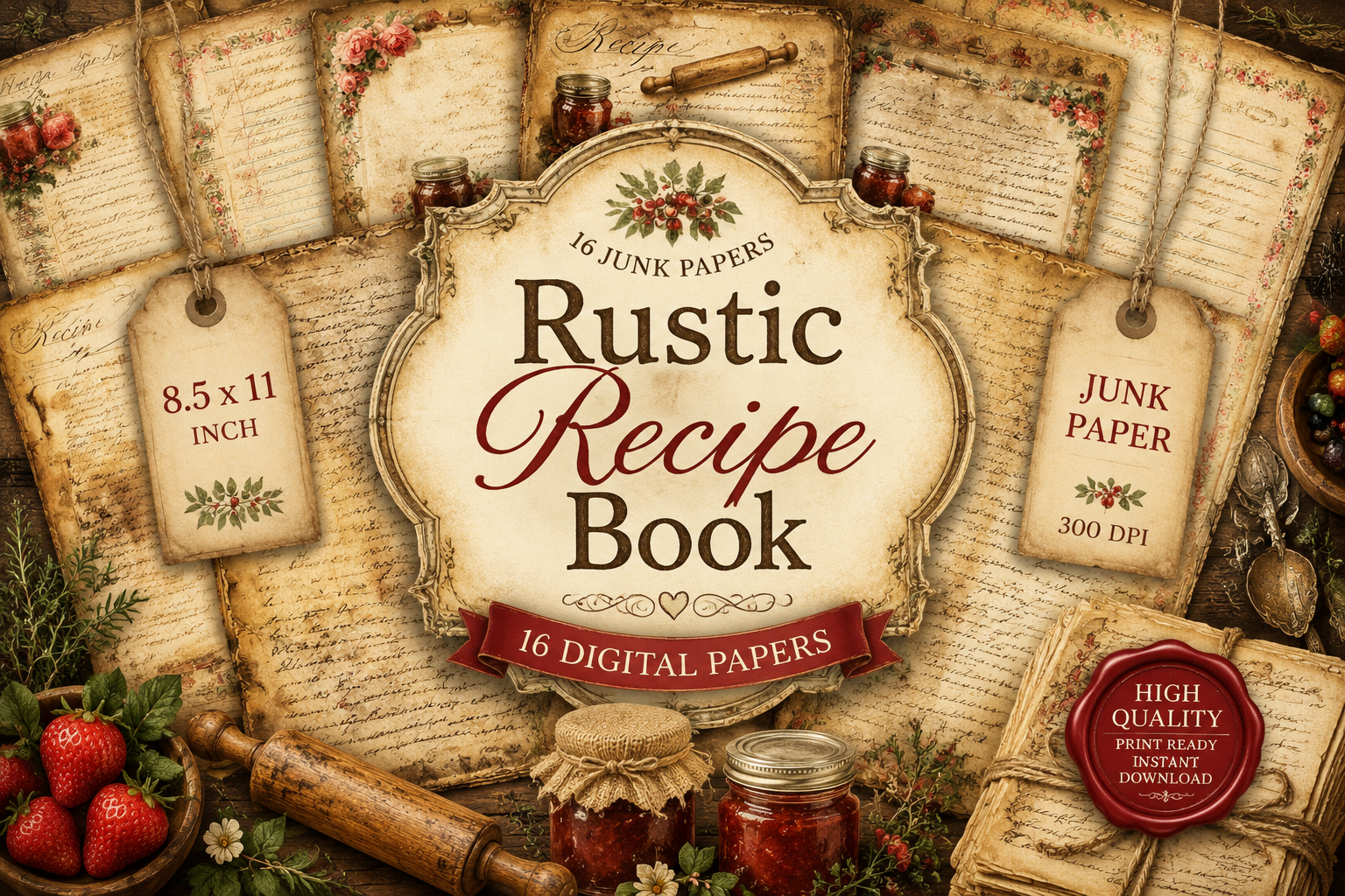 Rustic Recipe Book Junk Journal