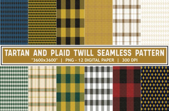 Tartan Plaid Twill Digital Paper Bundle