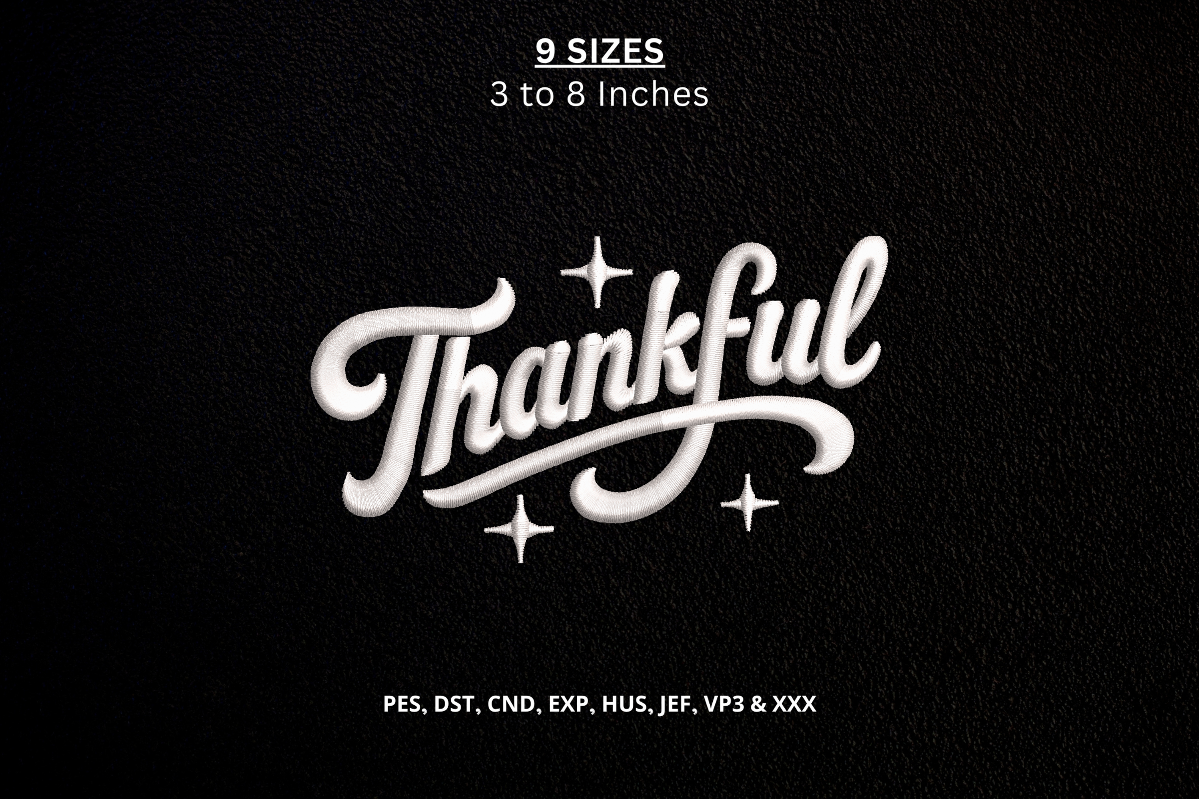 Thankful Script Machine Embroidery DST