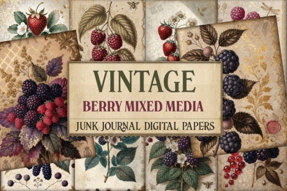 Vintage Berry Mixed Media Junk Journal