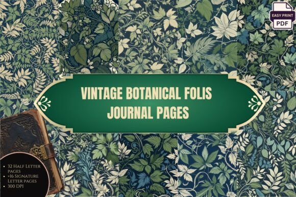 Vintage Botanical Folis Journal Pages